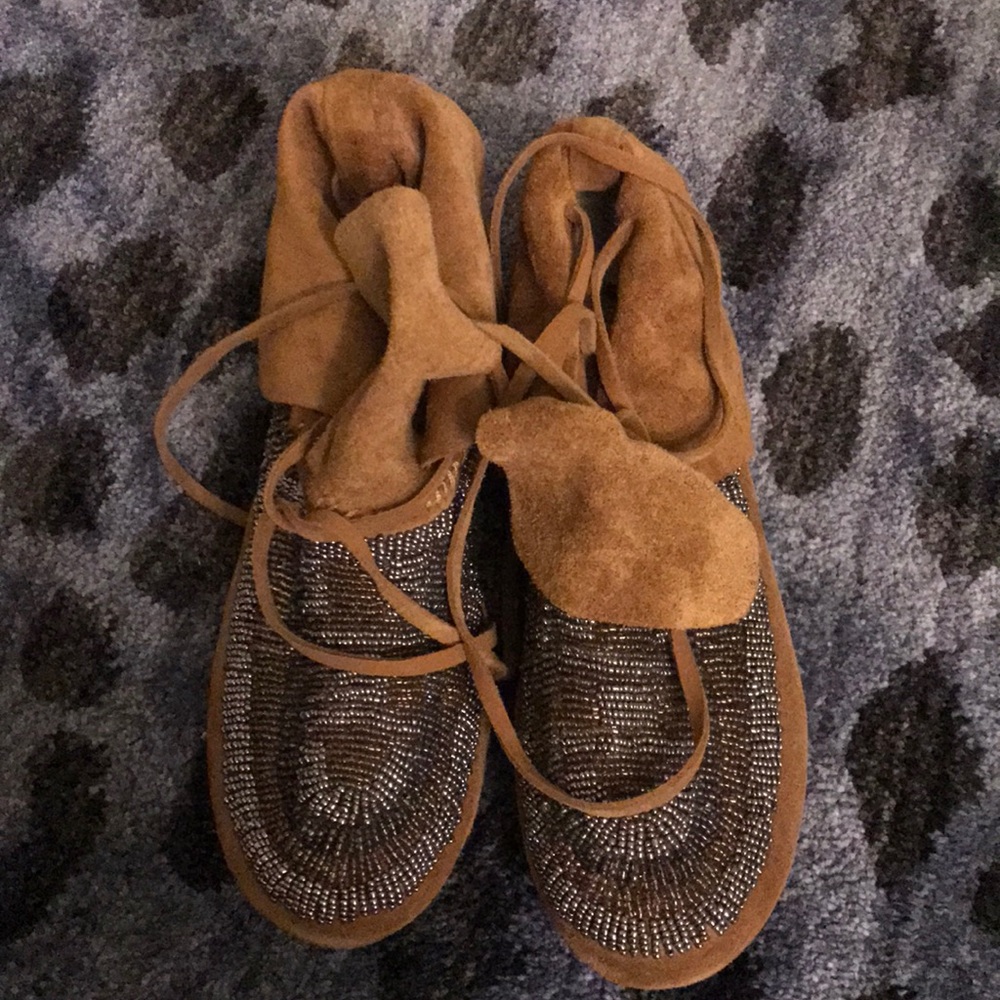 Haute Hippie beaded moccasins